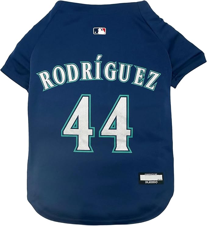 MLBPA - Julio Rodríguez, Julio Yarnel Rodríguez Jr, J-Rod #44 Pet Jersey - MLB Seattle Mariners Mesh Players, Large