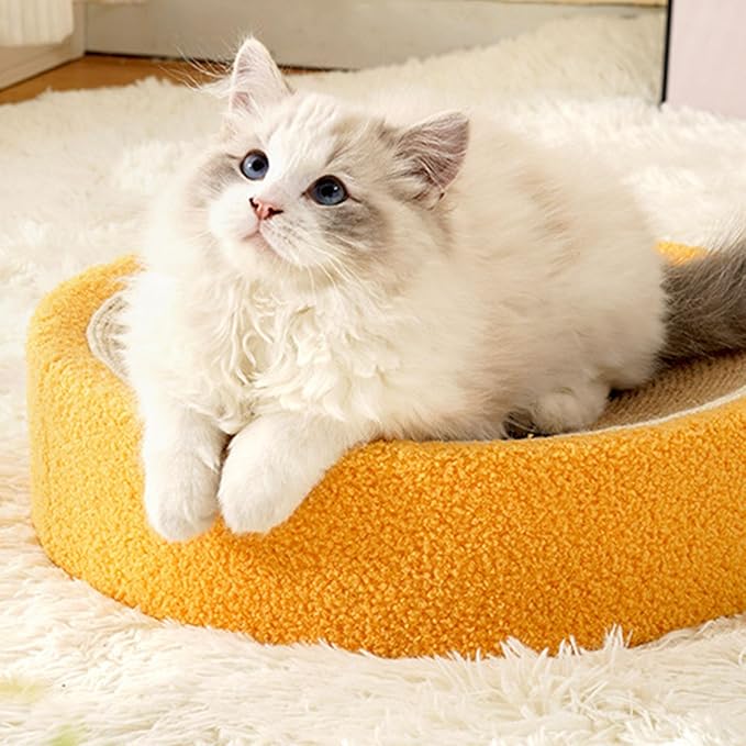 Cat Scratch Bowl, Round Sisal Hemp Durable Antiwear Space Saving Cat Scratcher Bed, Cat Scratcher Cardboard Cat Scratch Pad Bowl Nest for Indoor Cats Grinding Claw
