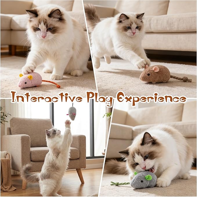 NAHSHON 15PCS Cat Mouse Toys Prefilled Catnip, 2.36” Plush Cat Mice & Animals Toy, Realistic Design Interactive Catnip Cats Toys for Indoor Cats Play Fetch (Assorted Colors)