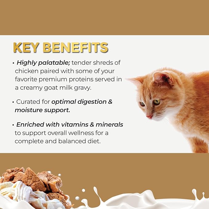 Fussie Cat Wet Canned Cat Food in Goat Milk,Variety Pack of Flavors, 2.47-oz cans,and Can Cover- Pack of 12, 3 Flavor Pack