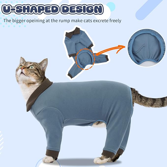 T'CHAQUE Sticky Hair Cat Clothes, Professional Recovery Suit for Cats, Anti-Shedding Shirt Outfit, Soft Pajamas for Kittens, Post-Surgery Onesie for Male & Female Cats, Fuchsia, Medium