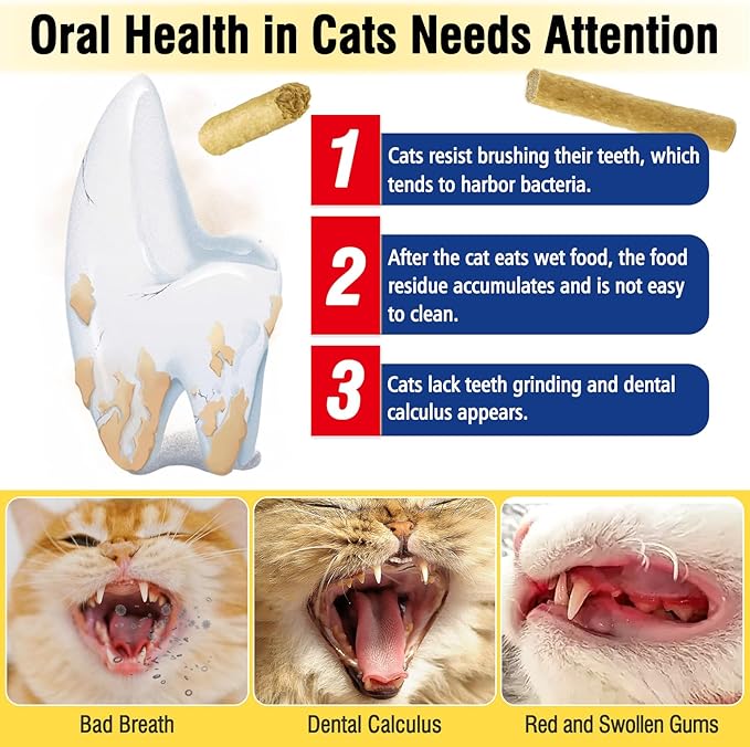 150g Freezed Dried Cat Chew Stick Chicken Flavor, Cat Dental Treats for Freshens Breath and Reduce Tartar, Feline Teething Sticks Cats Treats Snack