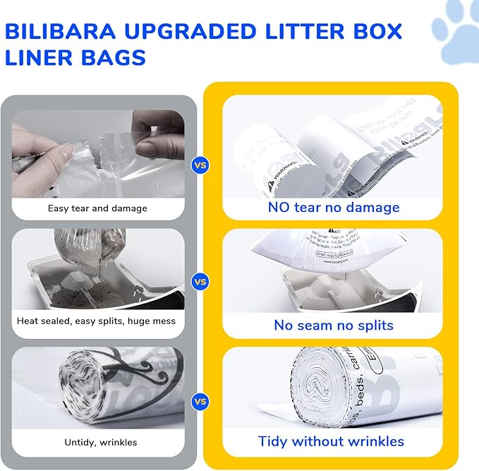 120 Count Disposable Cat Litter Bags and 60 Pack Litter Box Liner Bag Compatible with Cat litter Box 3 and 4
