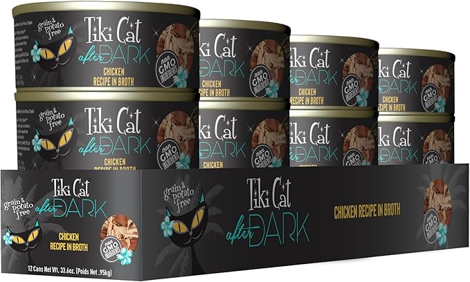 Tiki Cat After Dark Wet Cat Food, Chicken, 2.8 oz. Cans (12 Count)
