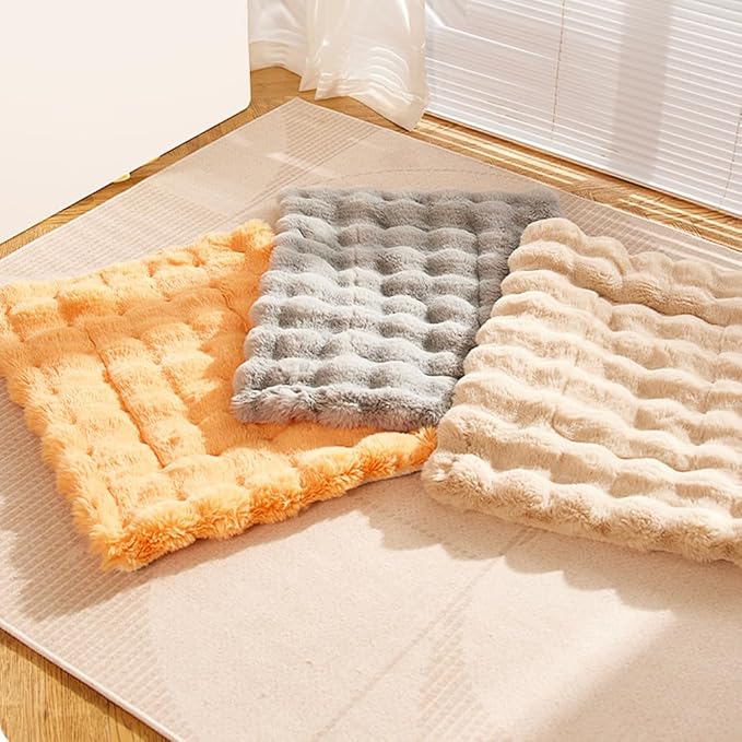 Dog Bed Mat,Furniture Pet Sofa Mat for Dogs Cats, Winter Beds Pet Cat Floor Pad Soft Sleep Pad for Dog Kitten Soft Sleeping Dog (Orange, M)