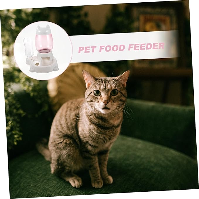 MERRYHAPY Cat Feeding Watering Supplies Automatic Pet Feeder Pet Food Water Dispenser Kitten Food Container