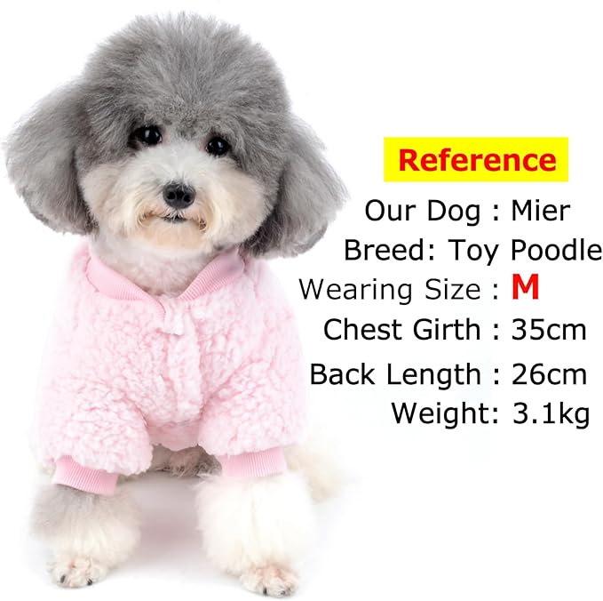 Zunea Small Dog Sweater Coat Winter Fleece Puppy Clothes Sherpa Warm Chihuahua Jacket Jumper Clothing Fall Pet Cat Doggy Boy Girl Shirt Apparel for Cold Weather Pink M