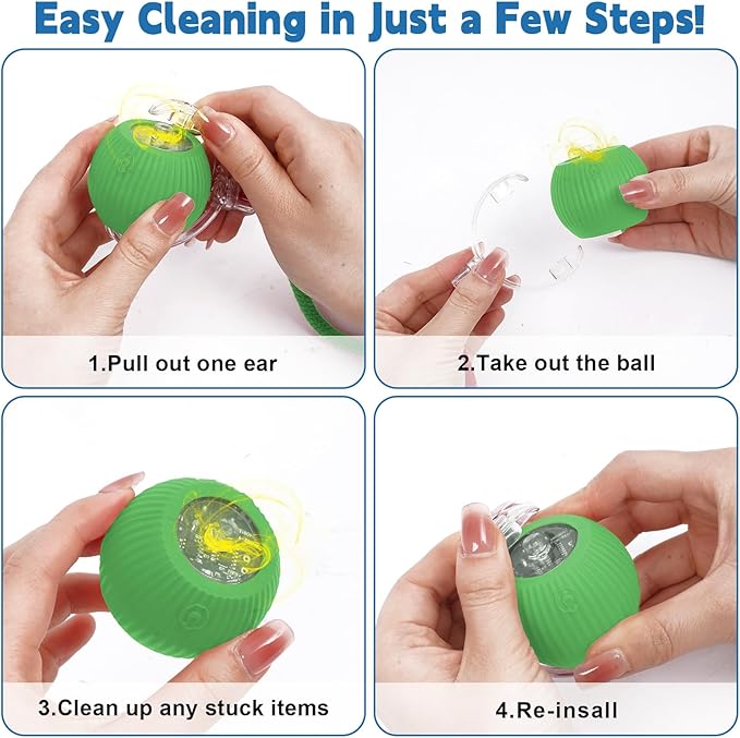 Interactive cat Toys for Indoor Cats, Speedy Tail 3.0 Cat Toy, Motion Activate cat Toy Ball，Automatic Toys for Bored Indoor Cats, Speedy Tail 2.0 Cat Toy, Rechargeabl(Green)
