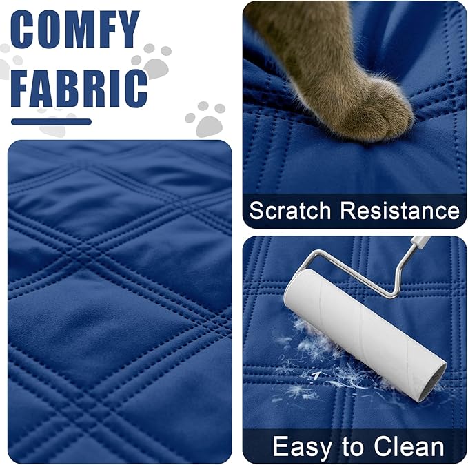 Smiry Waterproof Dog Bed Cover Blanket 40x50, Soft Reversible Pet Blanket, Washable Leakproof Cats Dogs Couch Cover for Sofa, Couch, Furniture, Navy/Blue