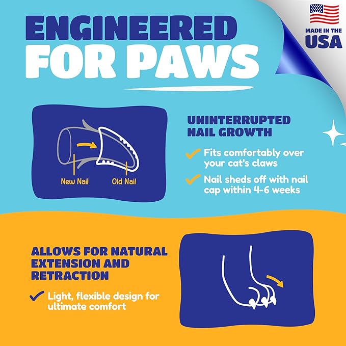 Soft Claws Cat Nail Caps for Large Cats – (40 Caps, Red) - Veterinarian-Developed | Protects Furniture & Skin - Easy to Apply, Long-Lasting Anti-Scratch Soft Cat Claw Covers