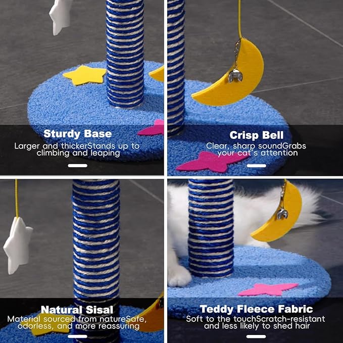 Starry Sky Cat Tree Tower | Multi-Layer Cats Furniture with Space Capsule | Cat Bed & Cat House Combined | Durable Cat Scratching Post for Indoor Cats (12Inch)