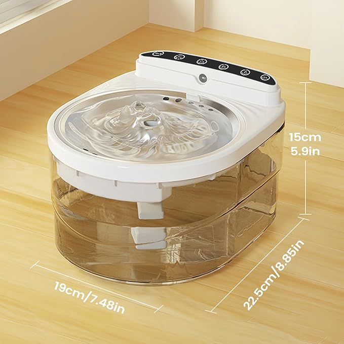 Pet Fountain - 3000ml Motion Sensor Rechargeable Dispenser | Cat Drinking Fountain Water Feeder | for Kitten Puppy Dog Watering Feeding Indoor Home Living Room Balcony