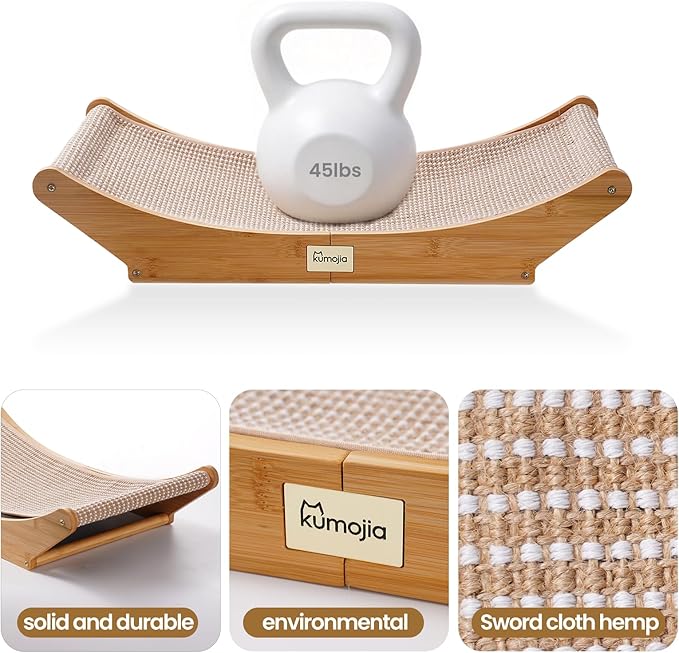 Sisal Cat Scratcher Bed, Cat Hammock Lounge, Cat Furniture & Nail File Scratcher, Scratching Post for Indoor Adult Cats