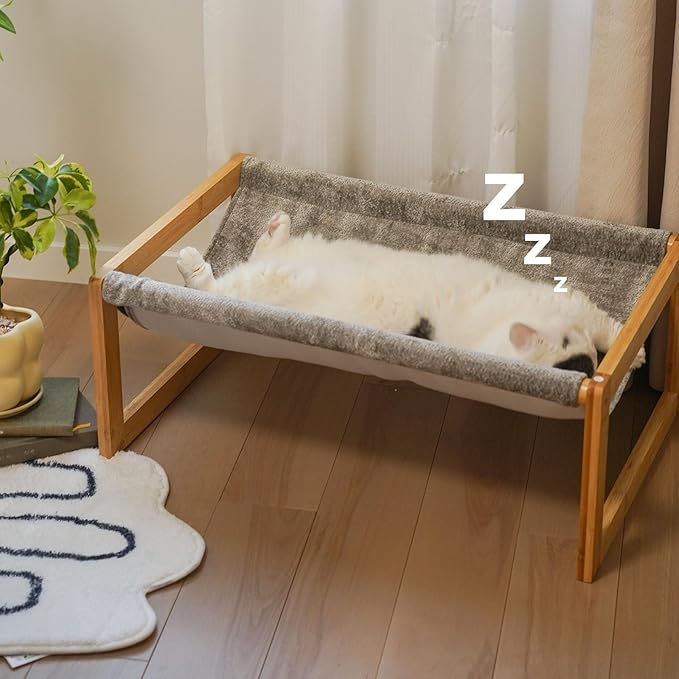 Kiplant Elevated Cat Bed, Large Hammock for Outdoor, 25 X 16.5 Inch Pet Furniture for Kitty, Puppy, Rabbit, Bunny and Small Animals