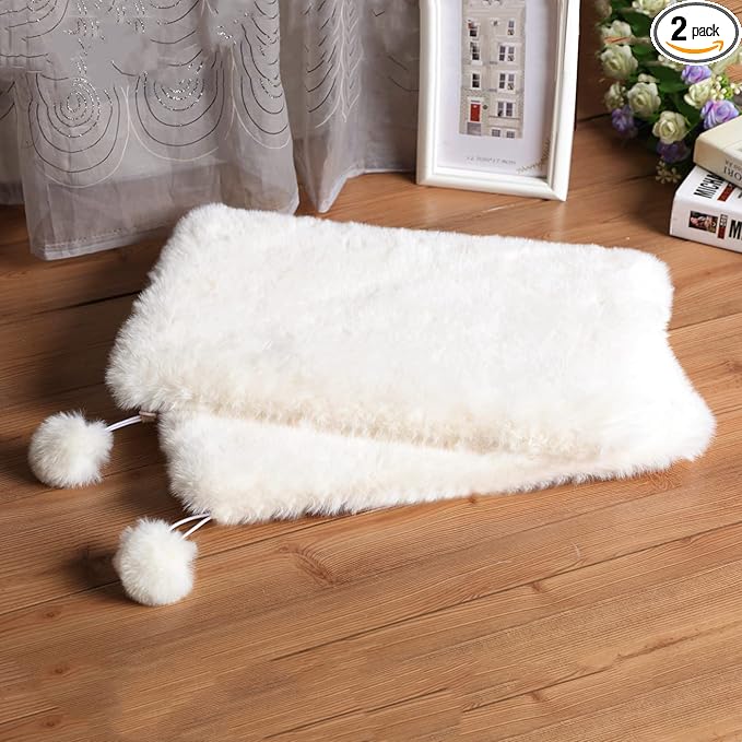 SHENGOCASE 2-Pack 10"x 20" Faux Rabbit Fur Cat Dog Bed Cushion Pad Mat, Cat Tree Tower Replacement Cushion for Window Perch Carrier House Cage Crate Kennel