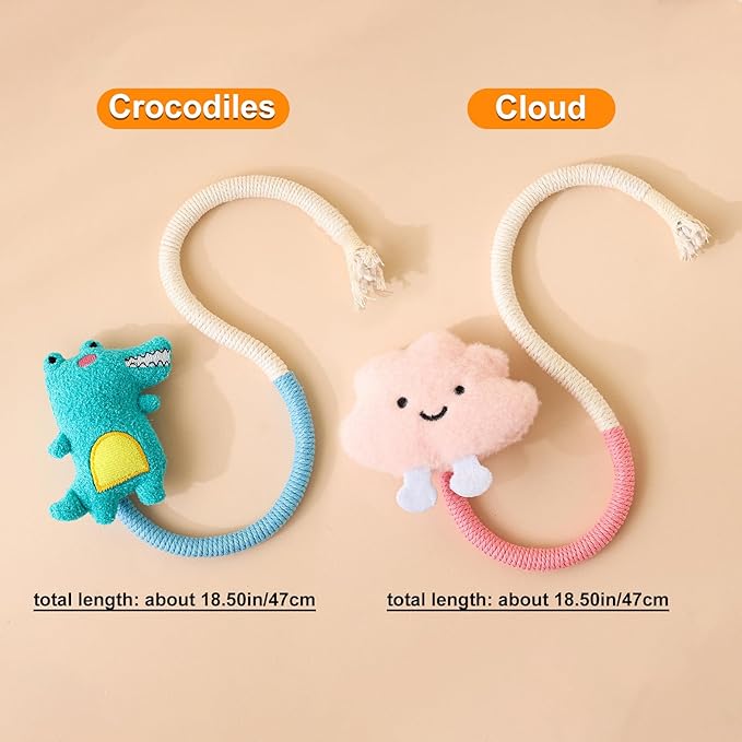 Kingtree Cat Rope Toys, 2 Pack Cat Toy Chew Ropes Without Wire, Bite Resistant Catnip Rope Toys for Indoor Cats Teeth Cleaning and Interactive Play