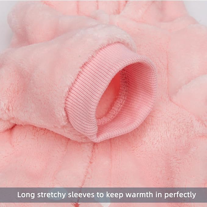 FabriCastle Dog Hoodie Sweater for Small Dogs Boy and Girl, Dog Clothes XS XXS Puppy Sweatshirt, Pet Outfit, Cat Clothing Super Soft Warm Snap On Closure (Pink, X-Small)