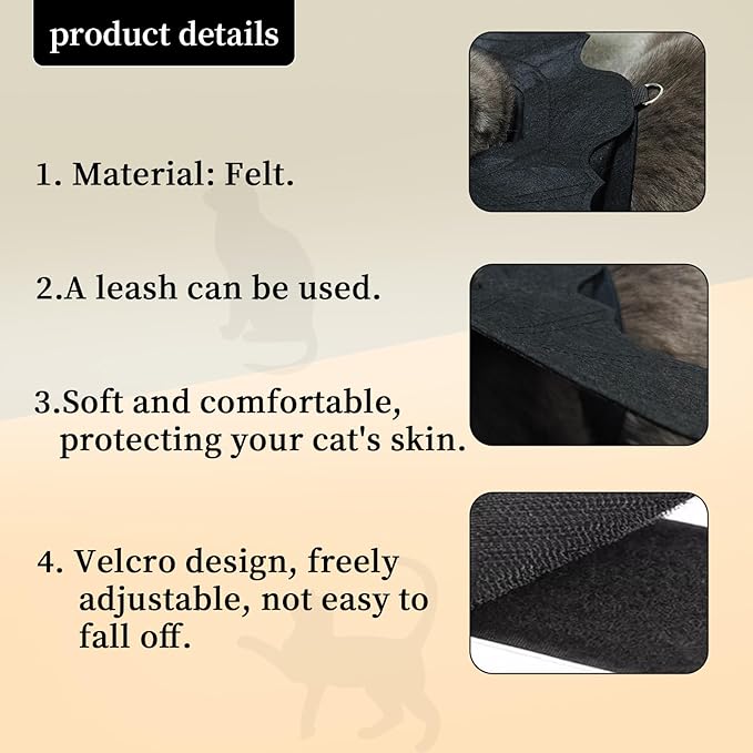 EpicCos Batwing Cat Costume with Leash Hook - Soft Felt Kitten Costume, Adjustable Cat Puppy Clothes for Cosplay Party Walks (L)