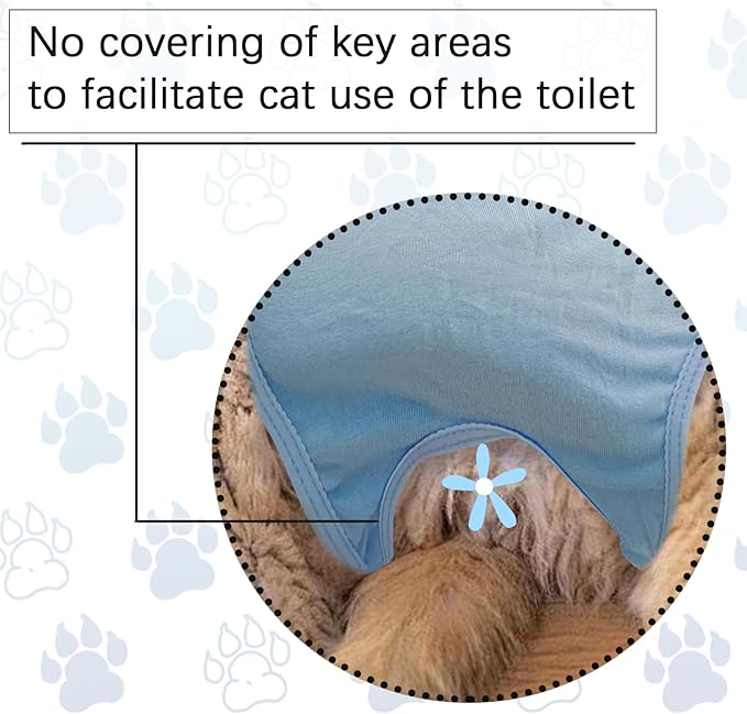Cat Surgery Recovery Suit - M Size Blue, Soft and Breathable Material for a Cozy Recovery, Effortless to Wear and Perfect for Post-Op Care