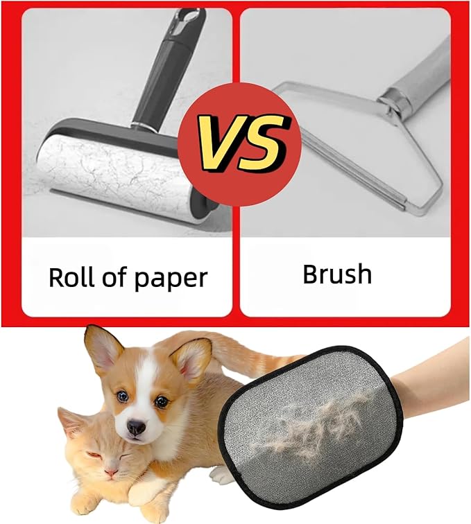 2pcs Pet Hair Removal Glove, Reusable Electrostatic Pet Hair Removal Gloves,Reusable for Dogs & Cats, Furniture，