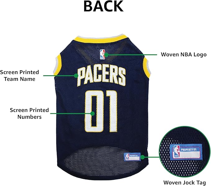 Pets First NBA INDIANA PACERS DOG Jersey, X-Large - Tank Top Basketball Pet Jersey