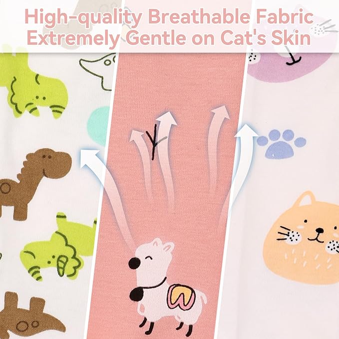 2 PCS Cat Recovery Suit for Spay Abdominal Wounds Female, Cat Onesie for Cats After Surgery, Pet Surgery Recovery Suit Kitten Onesie for Cats Anti Licking (Colorful (2PCS), Medium)