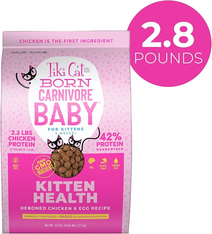 Tiki Cat Born Carnivore Baby, Chicken & Egg, 2.8 lbs Bag