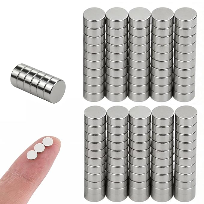 100pcs 6×3mm Round Mini Magnets for Acrylic Nail Clippers, Multi-Use Neodymium Magnet for Measuring Artificial Nail Length, Cat Eye Nail Art, Fridge Magnets, Crafts, Office Supplies