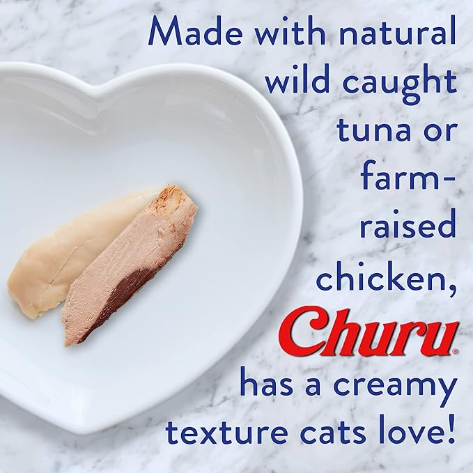 INABA Churu Lickable Purée Natural Cat Treats (Chicken with Shrimp Recipe, 4 Tubes)