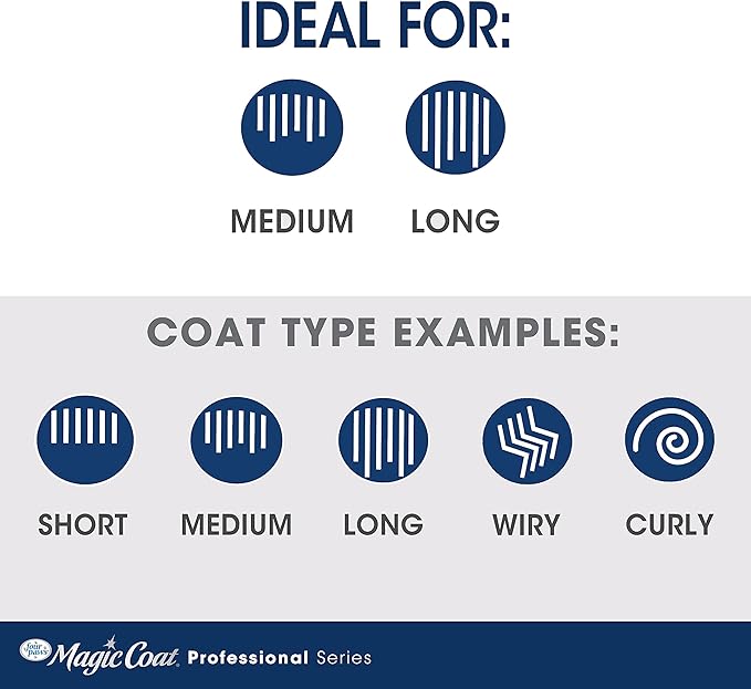 Four Paws Magic Coat Professional Series Cat Slicker Brush for Medium or Long Coats - Gently Removes Excess Hair, Stimulates Natural Oils, Ideal for Cats and Kittens, Lightweight Wood Handle