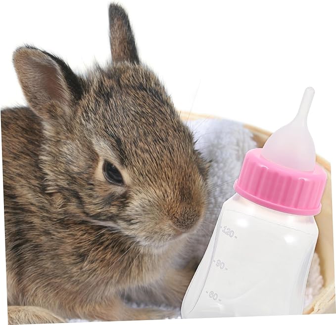 2Pcs Kitten Feeding Bottles Plastic Pet Nursing Bottles for Cats and Puppies Lightweight and Portable for Safe Feeding and Weaning Includes Replaceable Nipples
