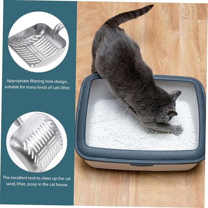 Sosoport Detachable Handle Cat Litter Scoop Easy Cleaning Shovel for Cat Poop Edges for Safe Use for Pet Owners Convenient Litter Cleanup Tool