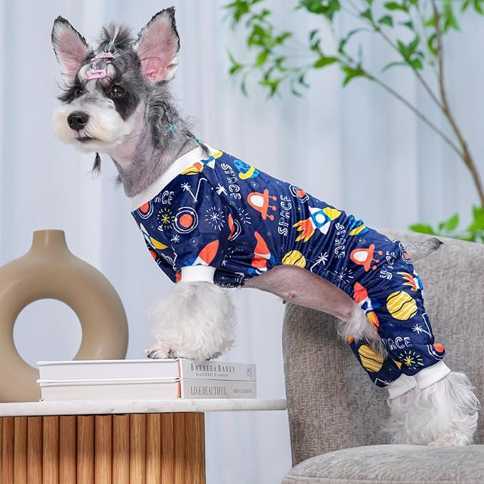CuteBone Fleece Dog Pajamas Clothes Puppy Jammies Pet Apparel Cat Onesie for Chihuahua Yorkie Frenchies P317M