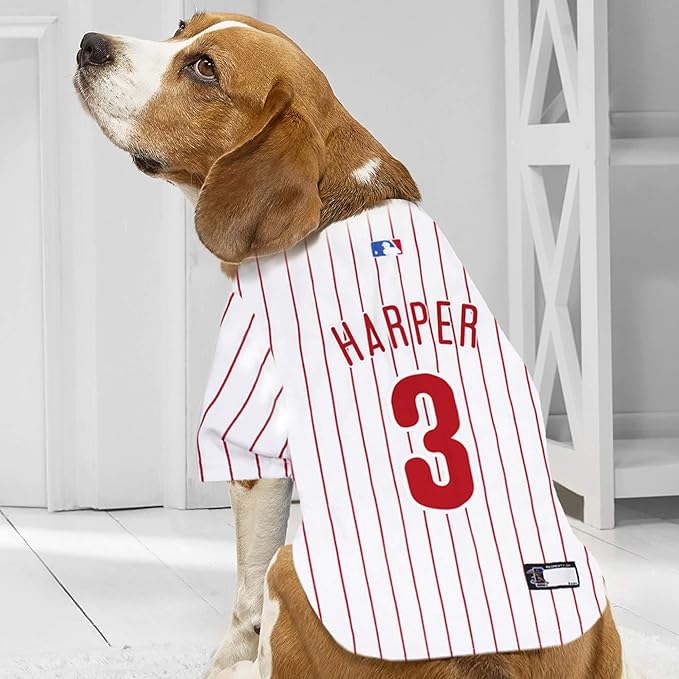MLBPA - Bryce Aron Max Harper #3 Pet Jersey - MLB Philadelphia Phillies Mesh, Small