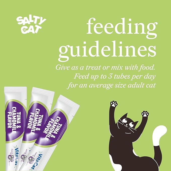Salty Cat VitaCat Chill Out Natural Creamy Tuna & Pumpkin Functional Tube Treats for Cats, 15g (12 Pack)