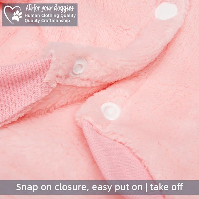 FabriCastle Dog Hoodie Sweater for Small Dogs Boy and Girl, Dog Clothes XS XXS Puppy Sweatshirt, Pet Outfit, Cat Clothing Super Soft Warm Snap On Closure (Pink, X-Small)