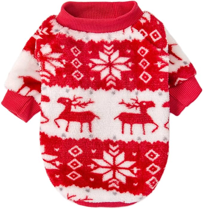 Dog Sweater | 2-Pack Clothes Jackets XXS - XXL for Small Dog Breed (Male & Girl), Super Soft Winter Coats Sweaters for Dogs and Cats, Pet Apparel Outfits (Red,Blue, Small)