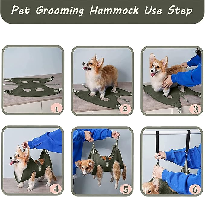 FEEGO Pet Grooming Hammock for Small Dogs & Cats, Dog Grooming Hammock, Pet Grooming Sling, Dog Grooming Harness, Pet Nail Clip Bag for Grooming, Cat Grooming Sling for Trimming Nail and Ear/Eye Care