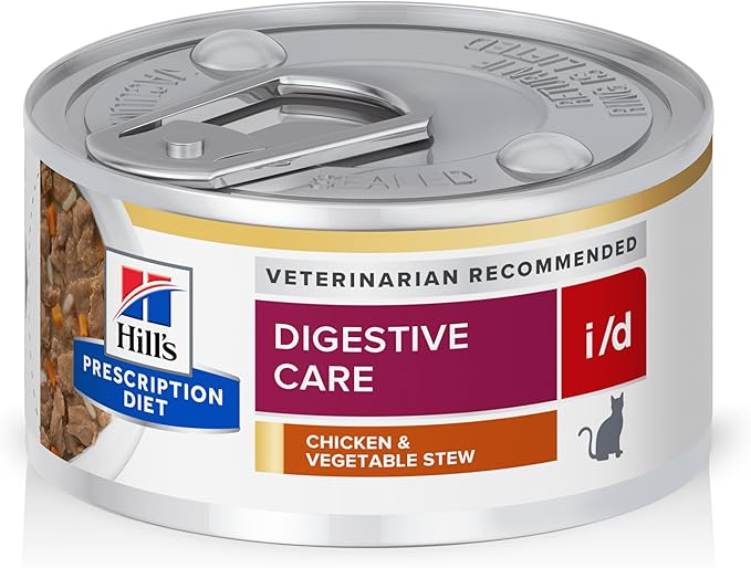 Hill's Prescription Diet i/d Digestive Care Wet Cat Food, Chicken & Vegetable Stew, 2.9 oz. Cans, 24-Pack
