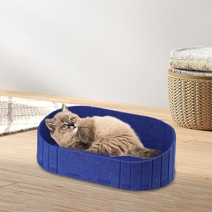 Cat Scratcher Bed Cat Scratching Board Furniture Protector Breathable Cats Kittens Pet Supplies Detachable Comfortable Basket, Blue
