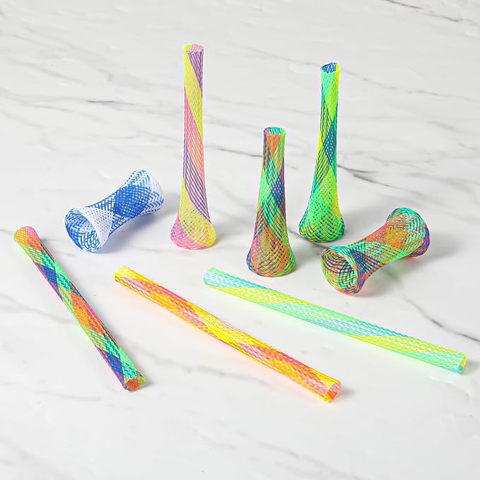 ElevateTech Cat Spring Toys Cat Tube Spring Toy Interactive Cat Toy for Indoor Cats Plastic Spring Coils Attract Cats to Swat Bite Hunt 3.66 × 1.85 × 0.12 inches Multicolor 60Pcs