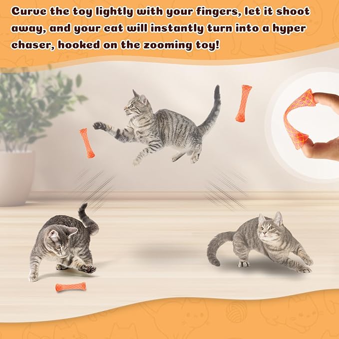 30 Pack Cat or Kitten Colorful Spring Tube Toy Fun Pet Action