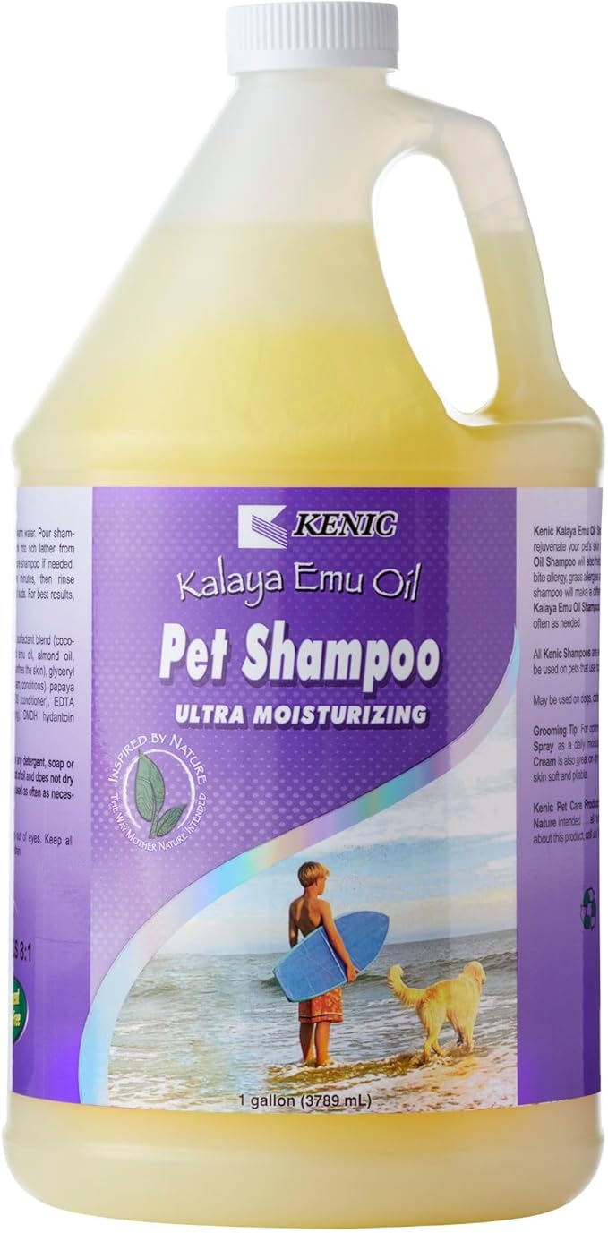 Kenic Premium Emu Oil Anti-Itch Dog & Cat Shampoo – Deep Moisture,Instant Relief for Dry, Irritated Skin, Natural Healing & Soothing Formula, Made in USA