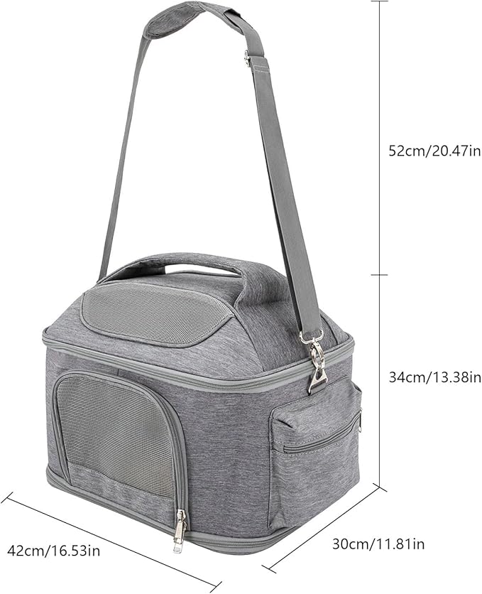 Foldable Pet Carrier Backpack, Cat & Dog Carrier Backpack, Waterproof Pet Travel Bag with Cooling Mat for Hiking Travel Camping Outdoor, Hold Pets Up to 15.4lbs