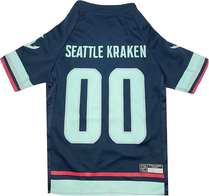 NHL Seattle Kraken Jersey for Dogs & Cats. - Size: XX-Large. Best PET Jersey for the NEW HOT Ice Hockey Team for Puppies, Large Dogs, Kittens & Large Cats