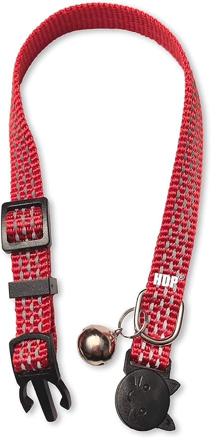 HDP Breakaway Reflective Cat Collars Color:Red
