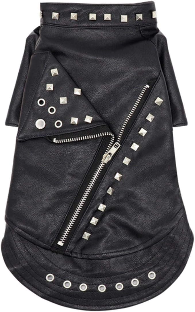 rrrrr Leather Cat Jacket Warm Dogs Cat Clothes Coat Autumn Winter Pet Clothing Puppy Kitten Outfits Costumes for Chihuahua Yorkshire , Black , S