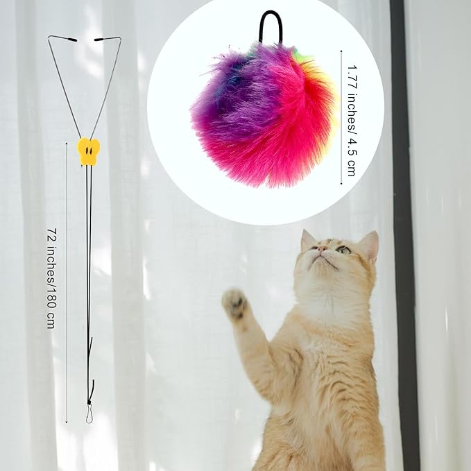 Self Play Cat Toy for Door Frame Hanging Cat Rope Toy for Indoor Cats 360 Rotation Cotton Rope Independent Play Hanging Door Frame Cats Toys Kitten String Teaser Safe Pet Wand Spring Toys