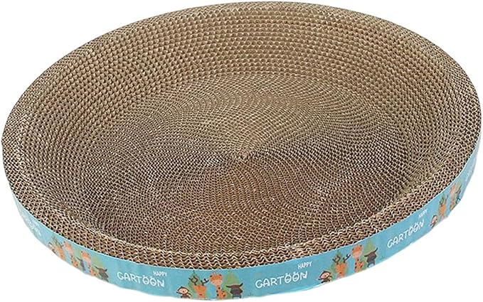 Cats Scratcher Cardboard Cat Scratcher Bed Couch Lounge Training Toy Cardboard Cat Bed Corrugated Scratch Pad for Carpets Protect Furniture, Round Giraffe 43cm