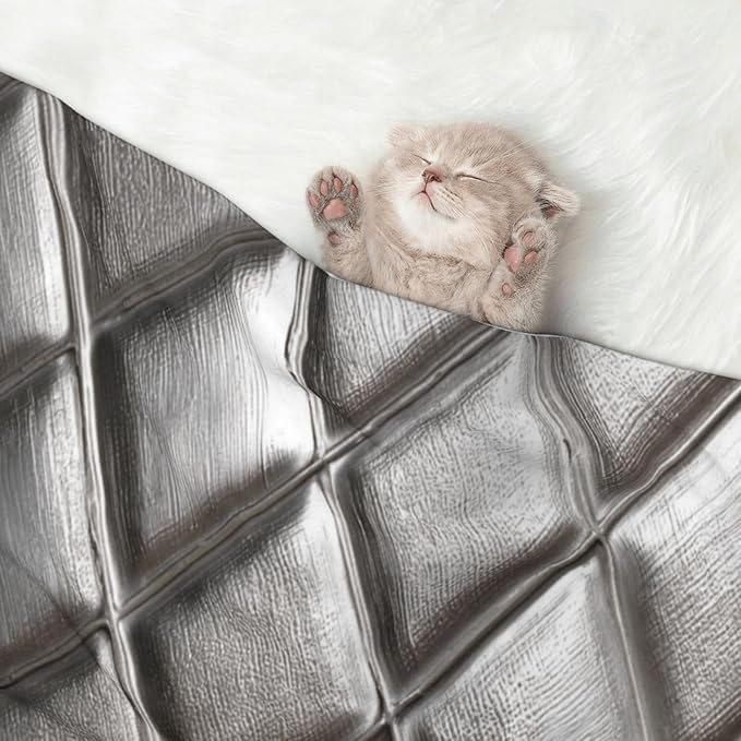 Cat Dog Blanket Steel Embossed Panel with Diamond Pattern Ultra Soft Warming Mat for Indoor Pet Beds Furniture 27.6 X 19.7inch